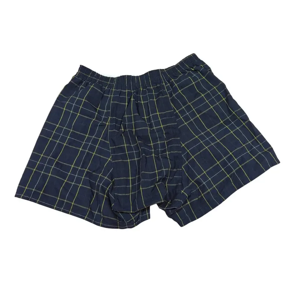 Jockey Classic Full Cut Boxer Shorts Mens Medium Blue Yellow Plaid
